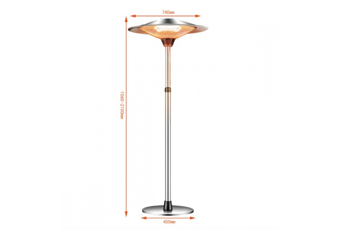 Электрический напольный обогреватель Hugett Floor Steel 1821ADC Black 2